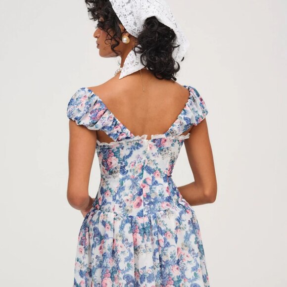 FOR LOVE & LEMONS Audrey Floral Mini Dress NWT - Picture 2 of 13